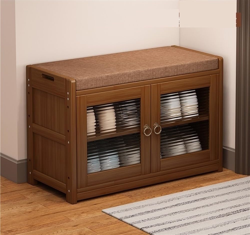 Banc de rangement entrée 70 cm résolvant le désordre des chaussures au sol