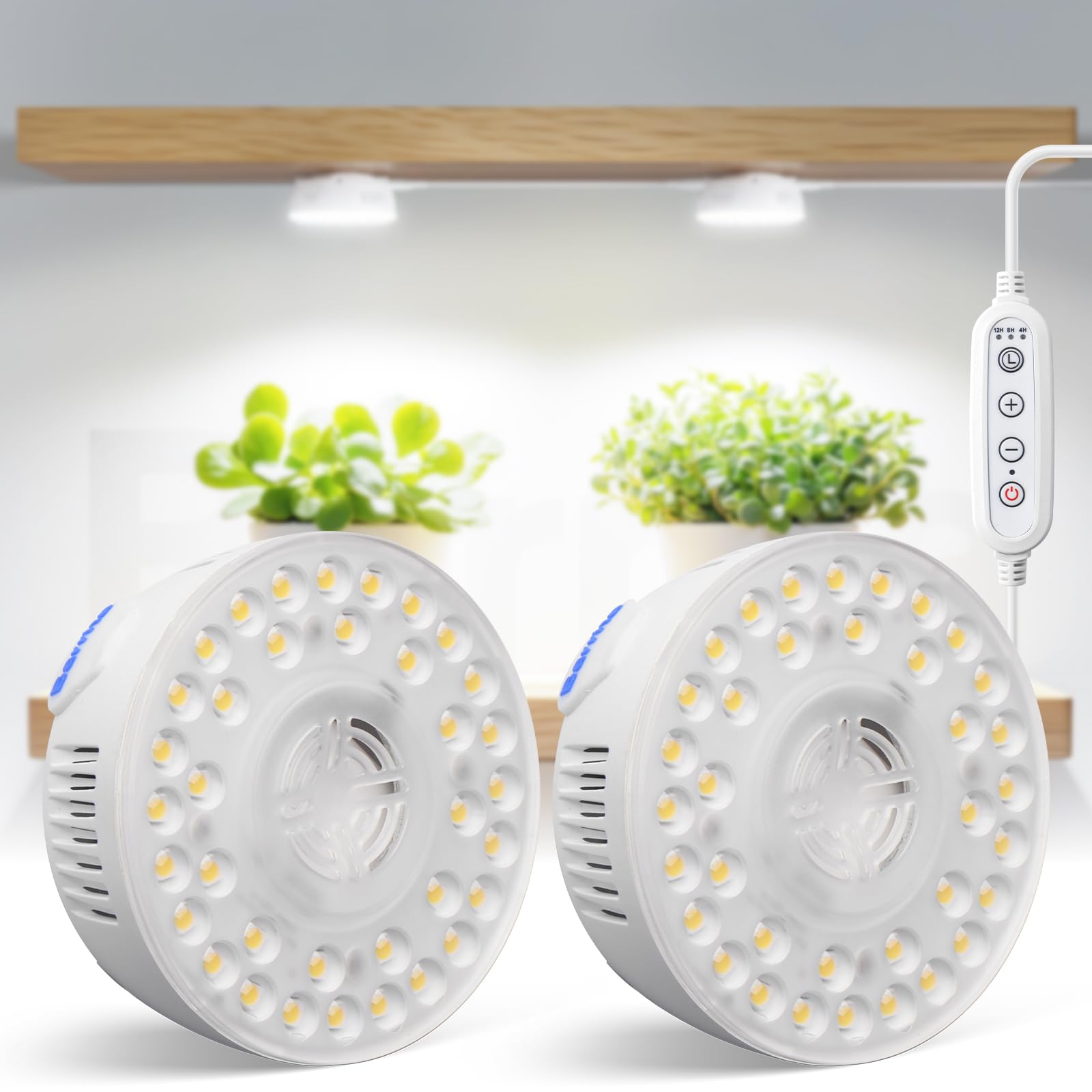 Barrina Orbgrow OG09 Lampe de Croissance à Spectre Complet, 5000 K 18 W (2×9 W), Aimantée, Connectable en Série, Minuterie Intégrée, 5 Niveaux de Luminosité, Pack de 2