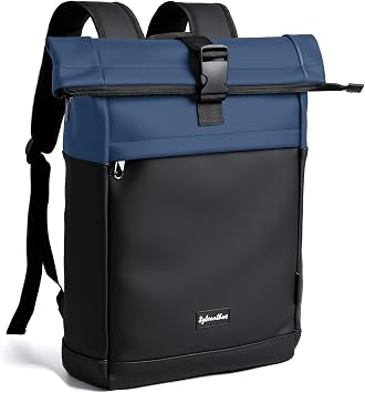 Waterproof Rolltop Laptop Backpack, Blue