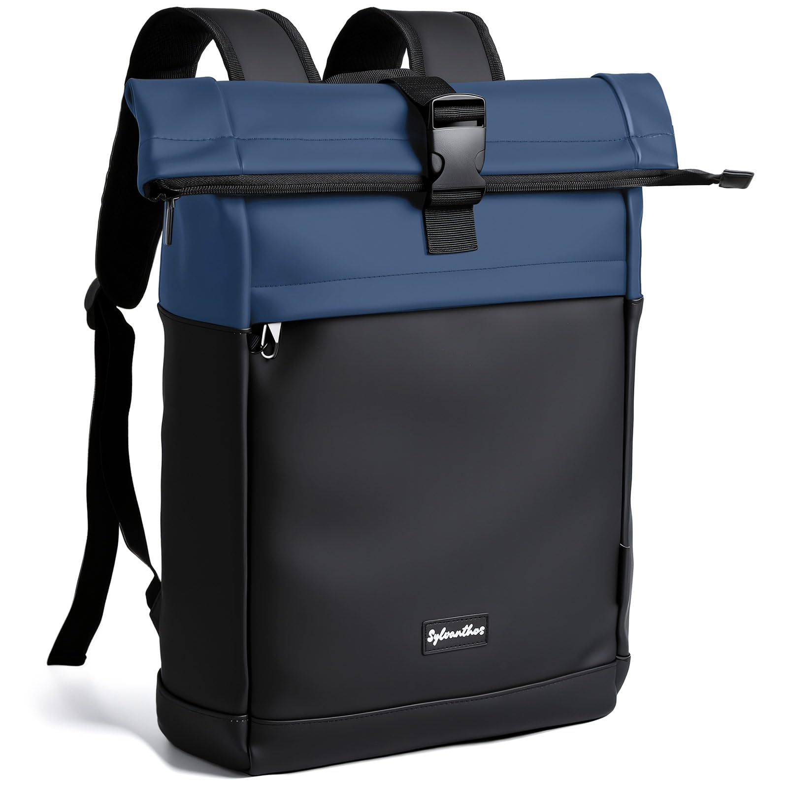 Sac a Dos Etanche, Sac à Dos Ordinateur Unisexe Extensible de 18 à 25 Litres avec Fermetures Éclair Antivol, Sac à Dos Travail pour Voyage, École, Loisirs - Bleu