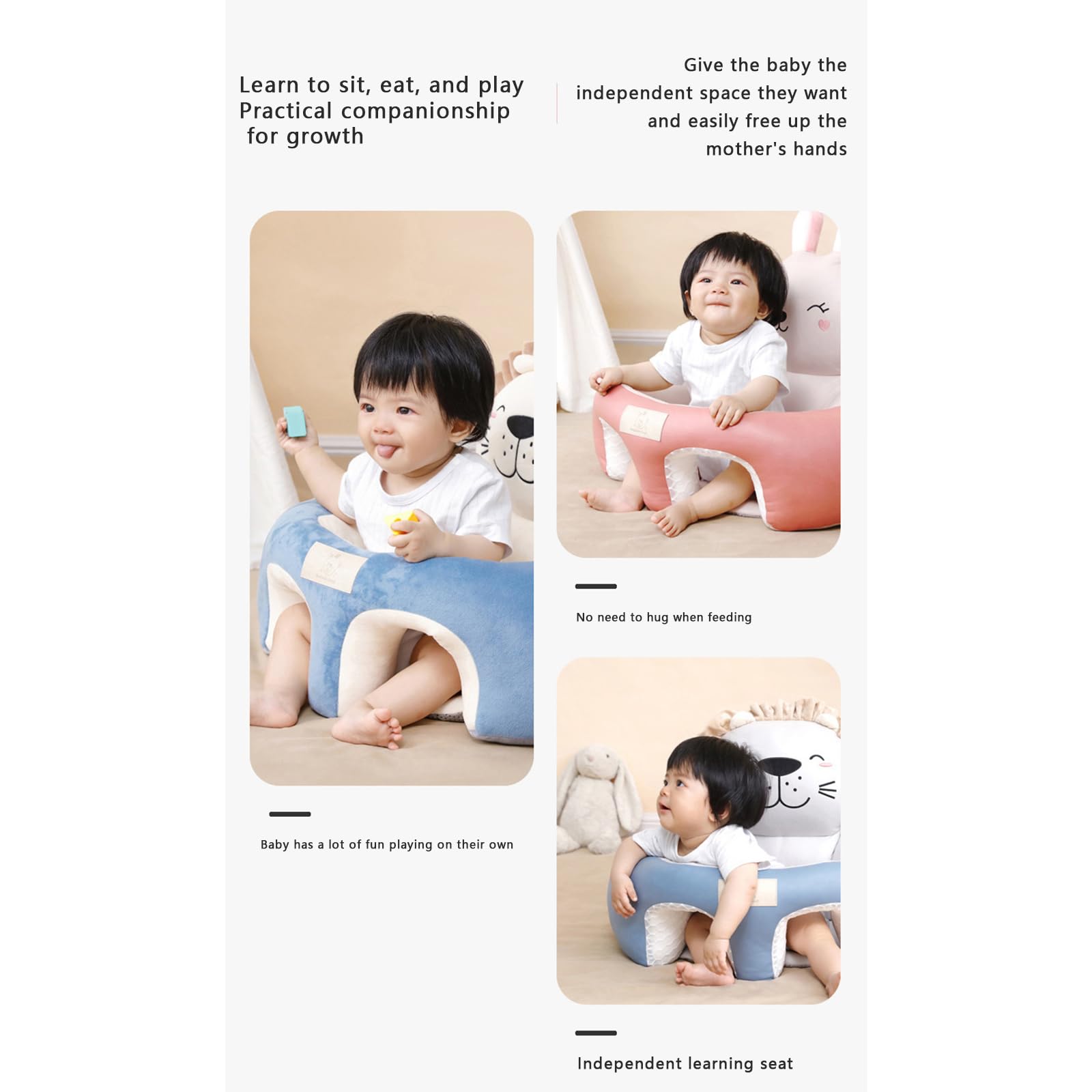 Baby-Stützsitz, Sofa, Plüsch, weich, Tierform, Baby, zum Sitzen, hält die Sitzhaltung, bequemes Baby-Sofa, Stuhl für Babys, 3–12 Monate (24, Einheitsgröße)