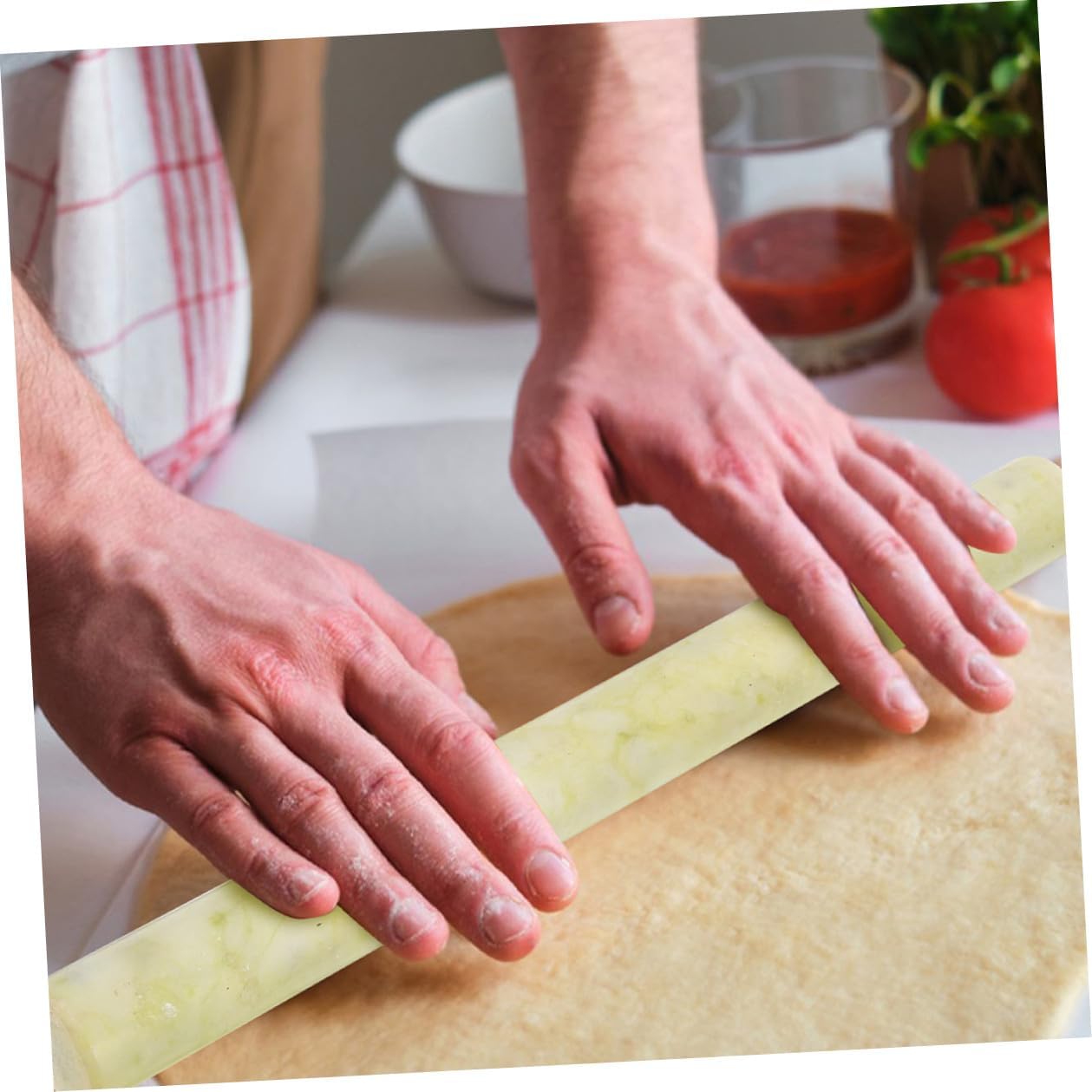 Jade Rolling Pin for Dough 21cm Long Yellow Baking Rolling Stick Kitchen Accessory Pasta Roller Household Dough Roller