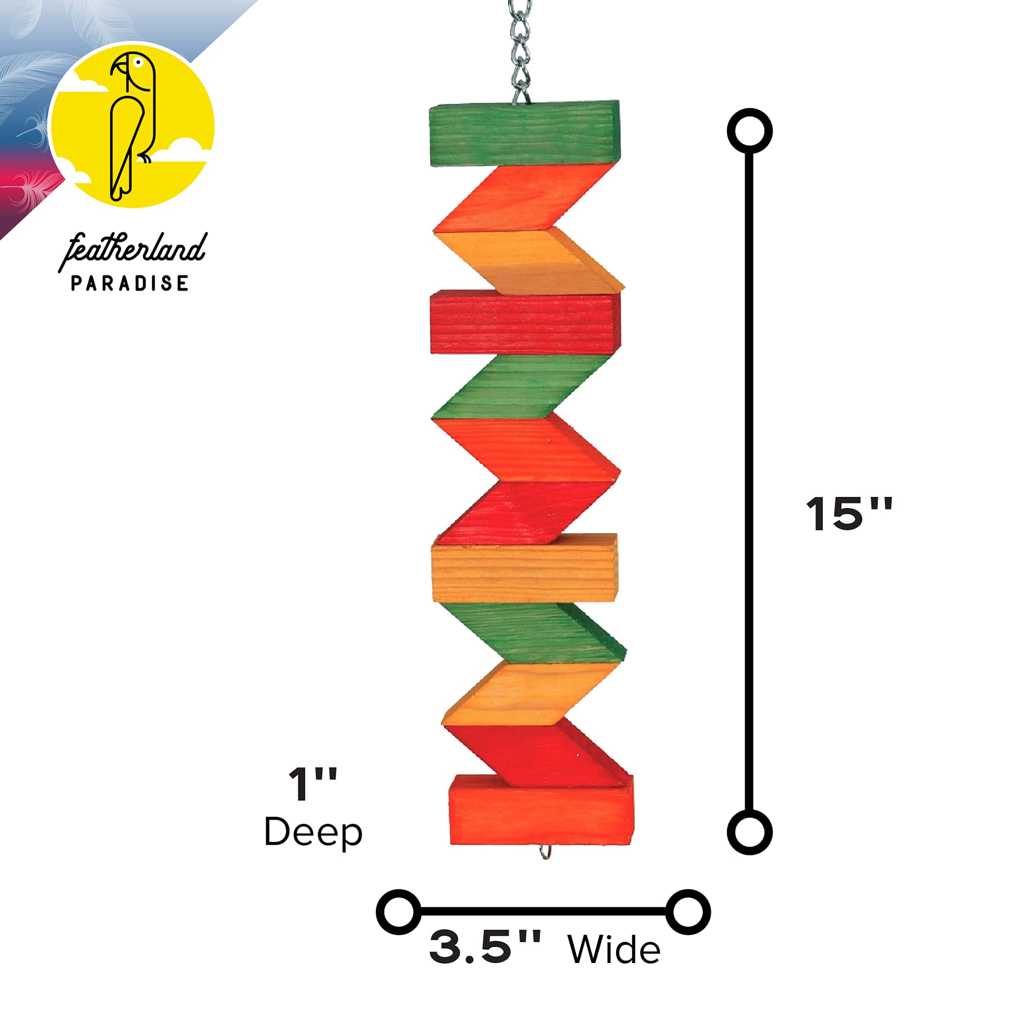 Featherland Toys Zig Zag à mâcher, 4–1/5,1 cm L 55,9 cm de l
