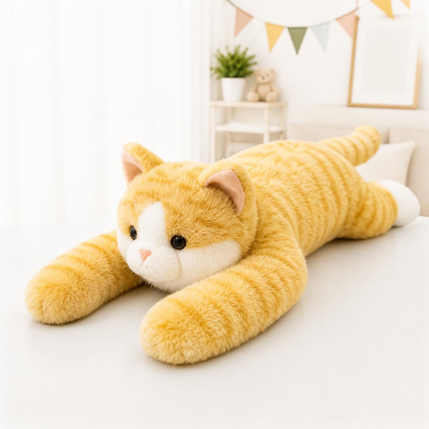 Heyhaho Weighted Plush Animals, Weighted Plush Teddy，Yellow Cat：65CM