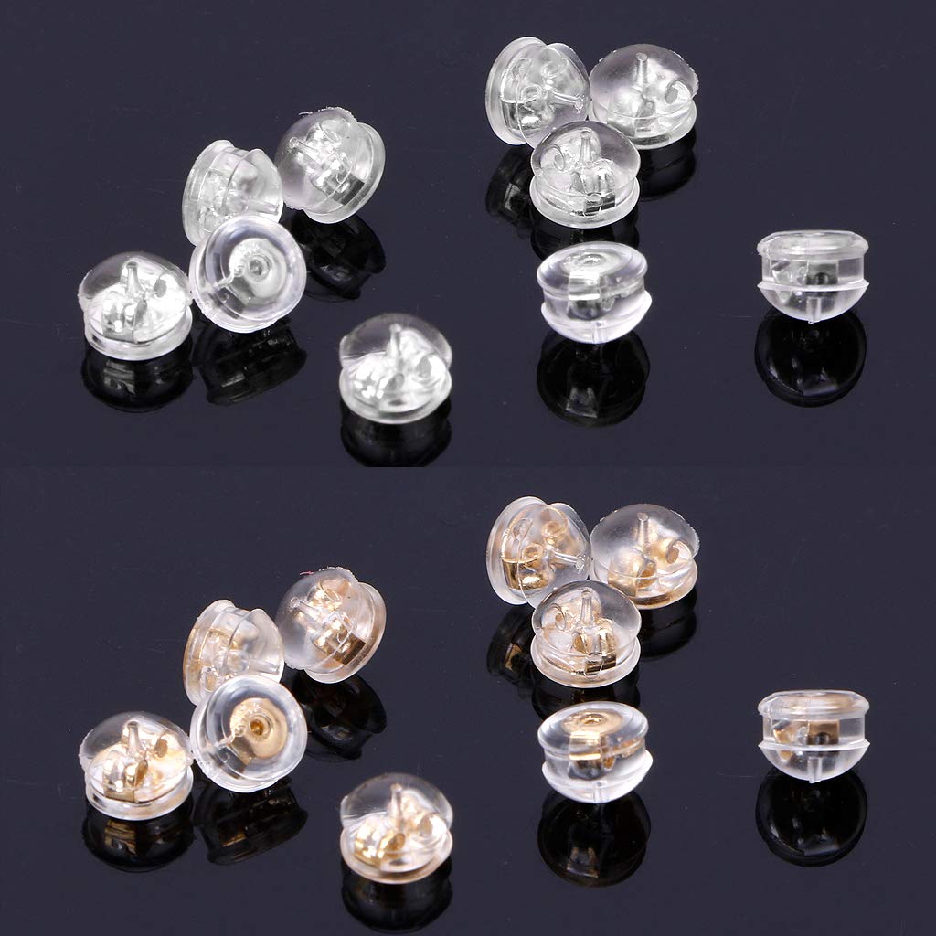10 Fermoirs De Boucle D'oreille En Silicone Rembourré | Or Et Argent | Sécurisés Et Confortables | Pour Bijoux Femme - 12