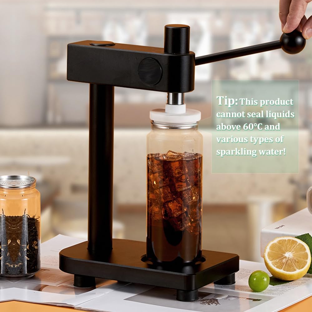 Manual Can Sealer Machine for Aluminum & Plastic Cans, Adjustable Height Cup Sealers for Homebrew, Craft Beer, Kombucha,Juice, Coffee Drinks