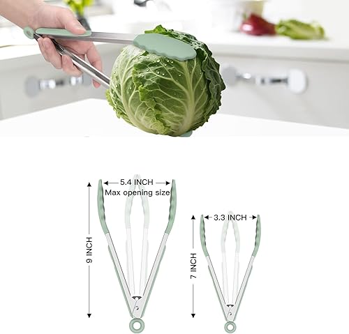 Miniatura 8 de HOTEC Pinzas de Cocina Premium de 7 y 9 Pulgadas, Pinzas de Cocina de Acero Inoxidable con Bloqueo y Puntas de Silicona, Antiarañazos y Resistentes