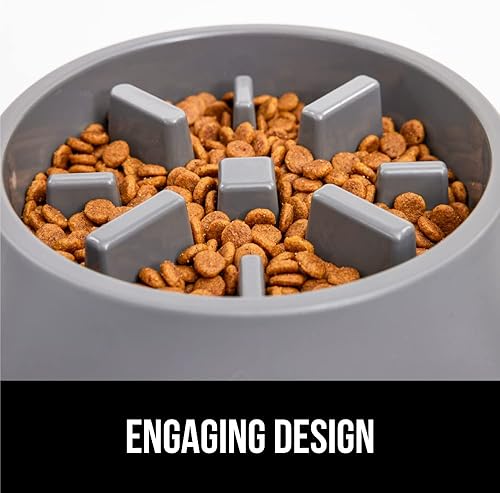 Miniatura 16 de GORILLA GRIP Cuencos para perros de alimentación lenta pendiente de patente, rompecabezas interactivo para perros y gatos, mantiene a las mascotas
