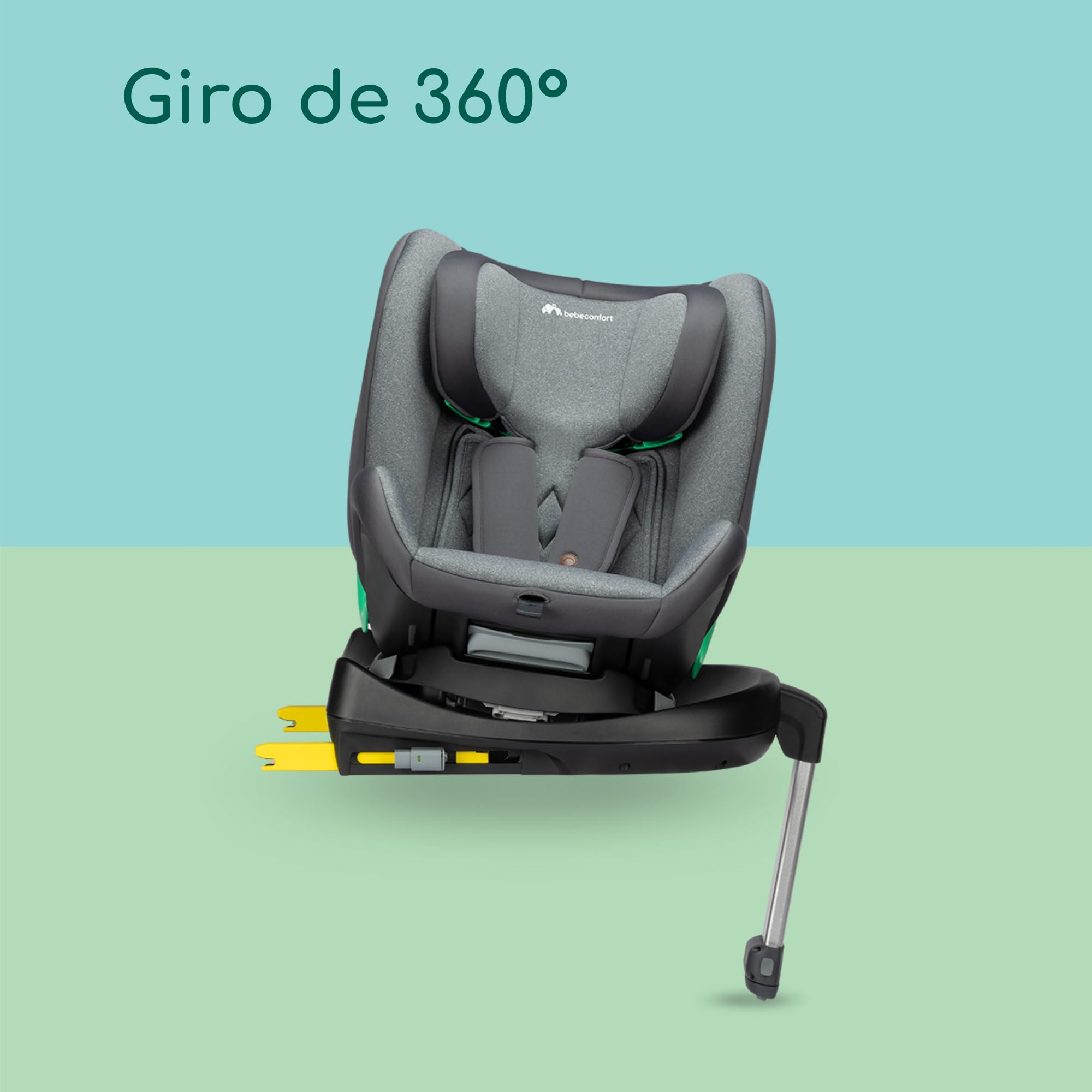 Bebeconfort EvolveFix Plus i-Size, Silla Coche 360, 0-12 Años, 40-150 cm, Silla Coche ISOFIX, Reposacabezas 10 pos., 4 pos. Reclinadas, Protección Lateral, Tejidos Alto Rendimiento, Tinted Graphite