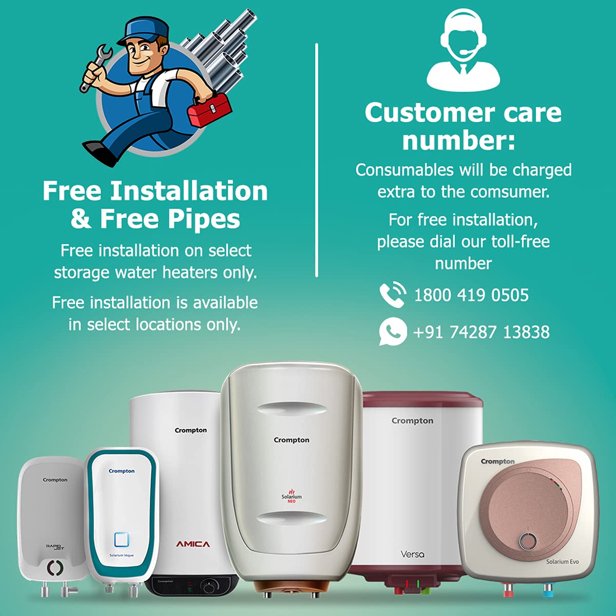 Buy Crompton Solarium Aura 10-L 5 Star Rated Storage Water Heater with Free  Installation and connection pipes (White) Online at Low Prices in India -  Amazon.in