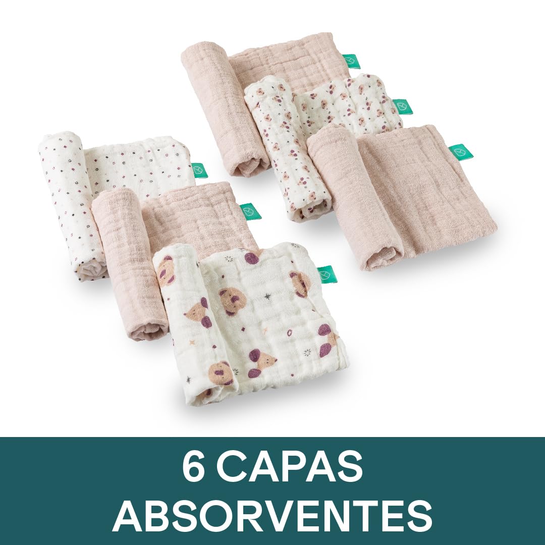 KOALA BABYCARE - Muselinas Bebe Algodon 30x30 - Paquete con 6 Unidades - Muselinas de algodón para recién Nacidos bebés — view 2