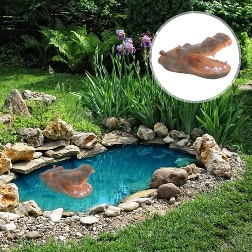 Statue flottante tête d'hippopotame pour animer un plan d'eau figé - 7