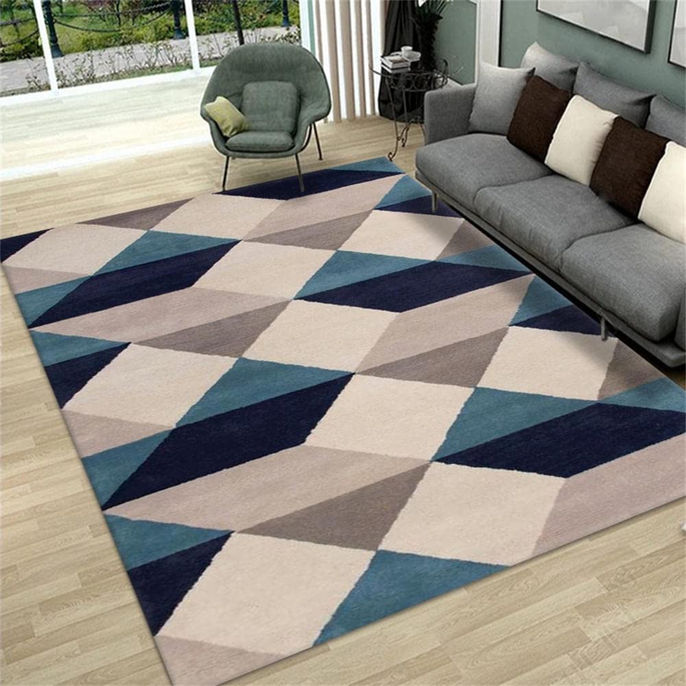 Tapis de salon bleu pour créer un coin lecture cosy dans la chambre