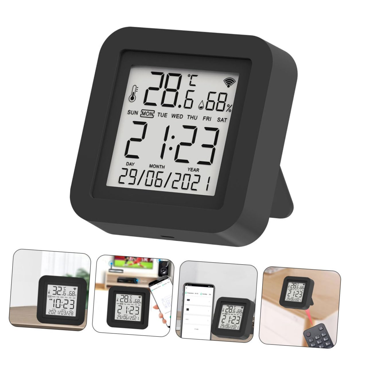 Gadpiparty Indicatore di Temperatura e Umidità Digitale Lcd Monitor di Temperatura Interna Misuratore di Umidità per Interni Strumento Igrometro Portatile per Uso Domestico