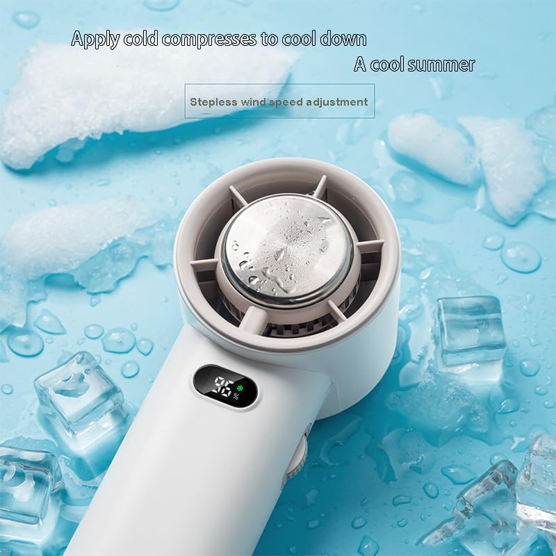 Miniatura 2 de Ventilador de mano portátil de 100 velocidades, mini ventilador turbo de enfriamiento, ventilador personal recargable por USB con pantalla digital,