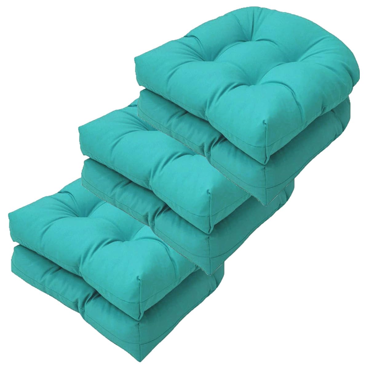 Lot de 2/4/6/8 coussins de chaise de cuisine, salle à manger, salon, tapis de chaise en rotin épais pour terrasse, intérieur, extérieur, bureau, café (turquoise, 6 pièces)