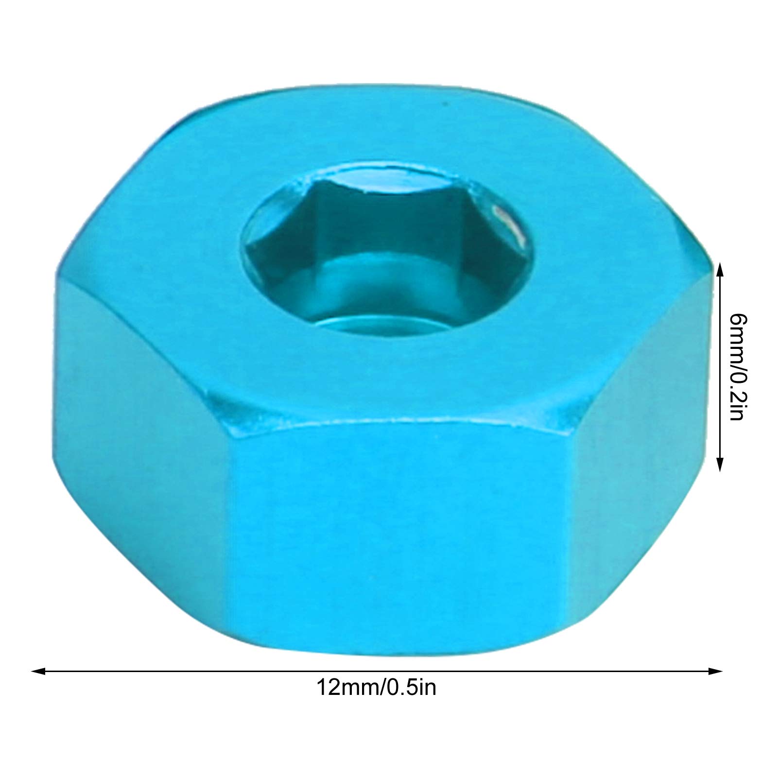 RC Hex Combiner, Wheel Hub Hex Adapter 5mm to 12mm Combiner Available for WPL D12 1/10 RC Model Trucks(Blue)