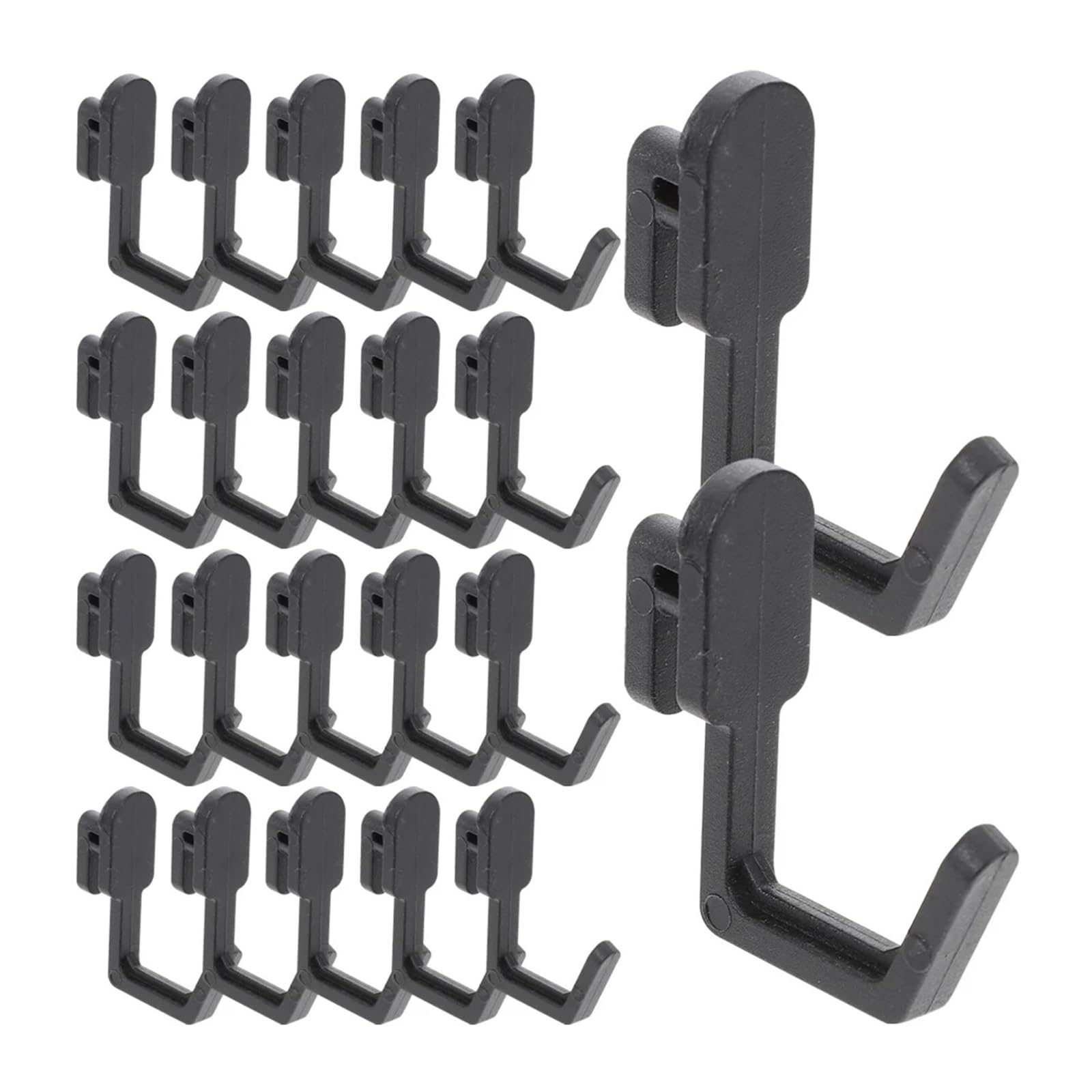 DSFVERVD Coat Hook 24 Pcs Peg Board Hook Accessories Rack Pegboard J Shape Hooks for Pegboards Organizer(Black)