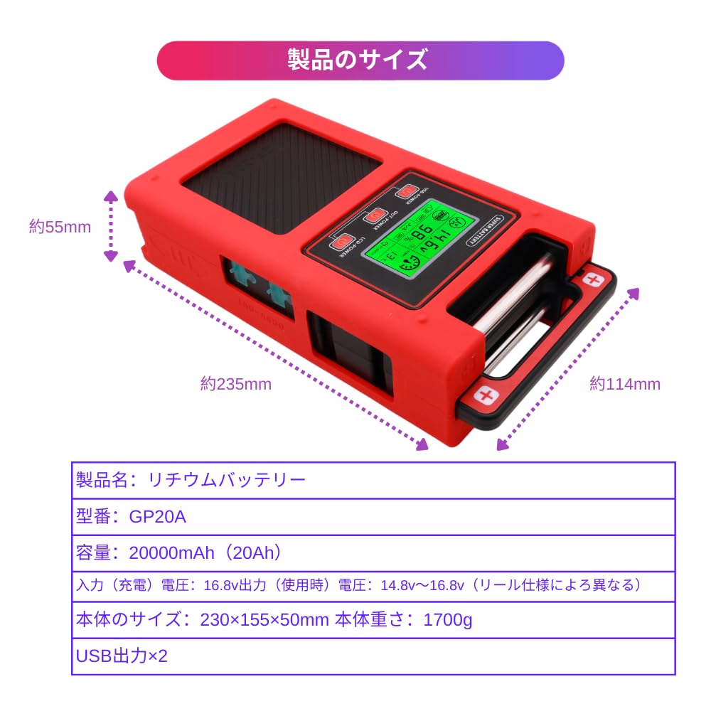 Amazon | DNYO 電動リール用リチウムバッテリー！USB スイッチ + 電力