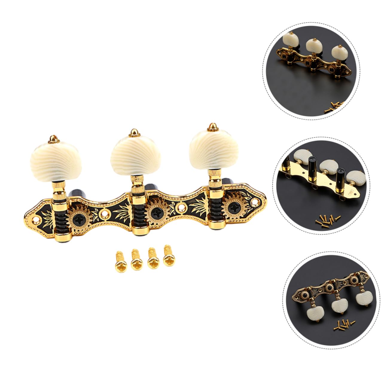 Goldene Gitarrenwirbel Gc304, 1 Satz aus Metall für Gitarre und Ukulele
