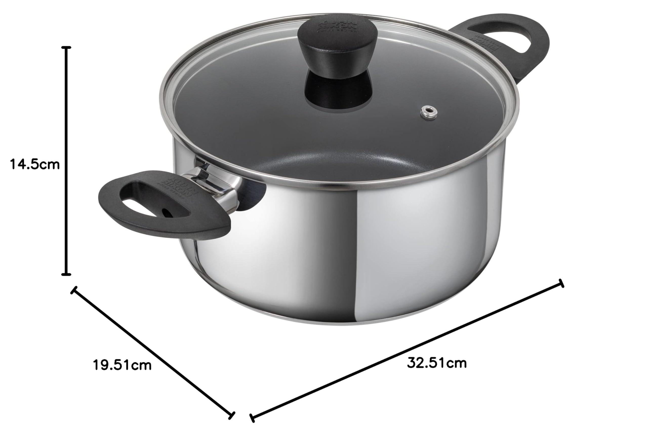 KUHN RIKON Classic Kochtopf beschichtet mit Deckel, 2,3 Litre/18 cm, Induktion