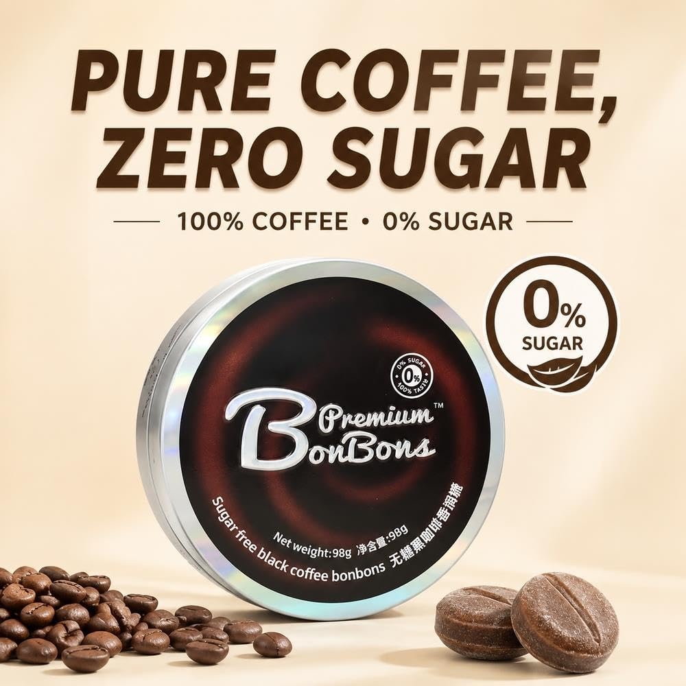 Zuckerfreies Kaffeebonbon, 98g-Dose