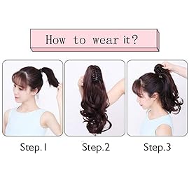 FELENDY Ponytail Extension Claw 18 20 Curly Wavy Straight Clip in Hairpiece One Piece A Jaw Long Pony Tails for Women Platinum Blonde