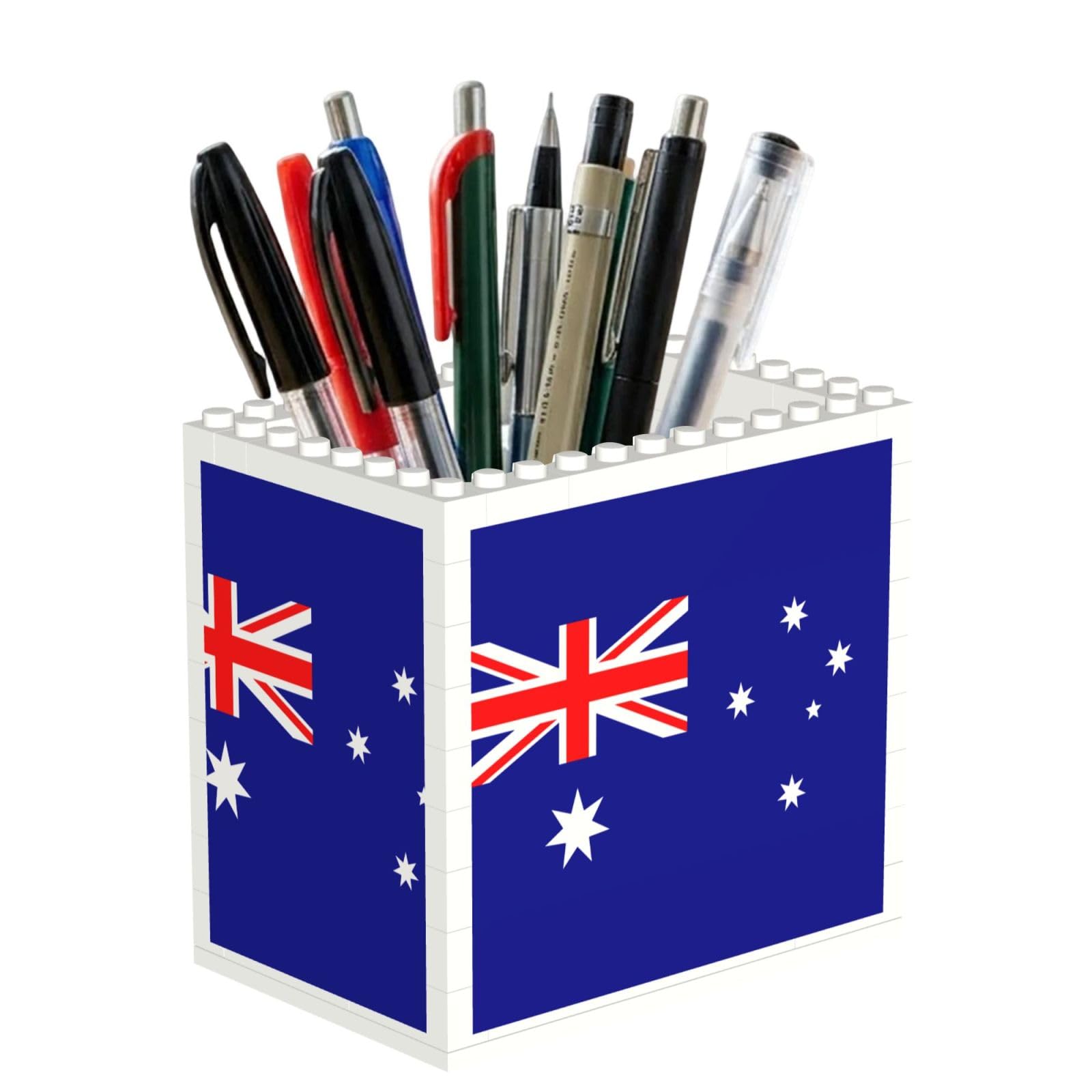 SXZVVBN Australian flag Building Block Desk Tidy ABS Organiser