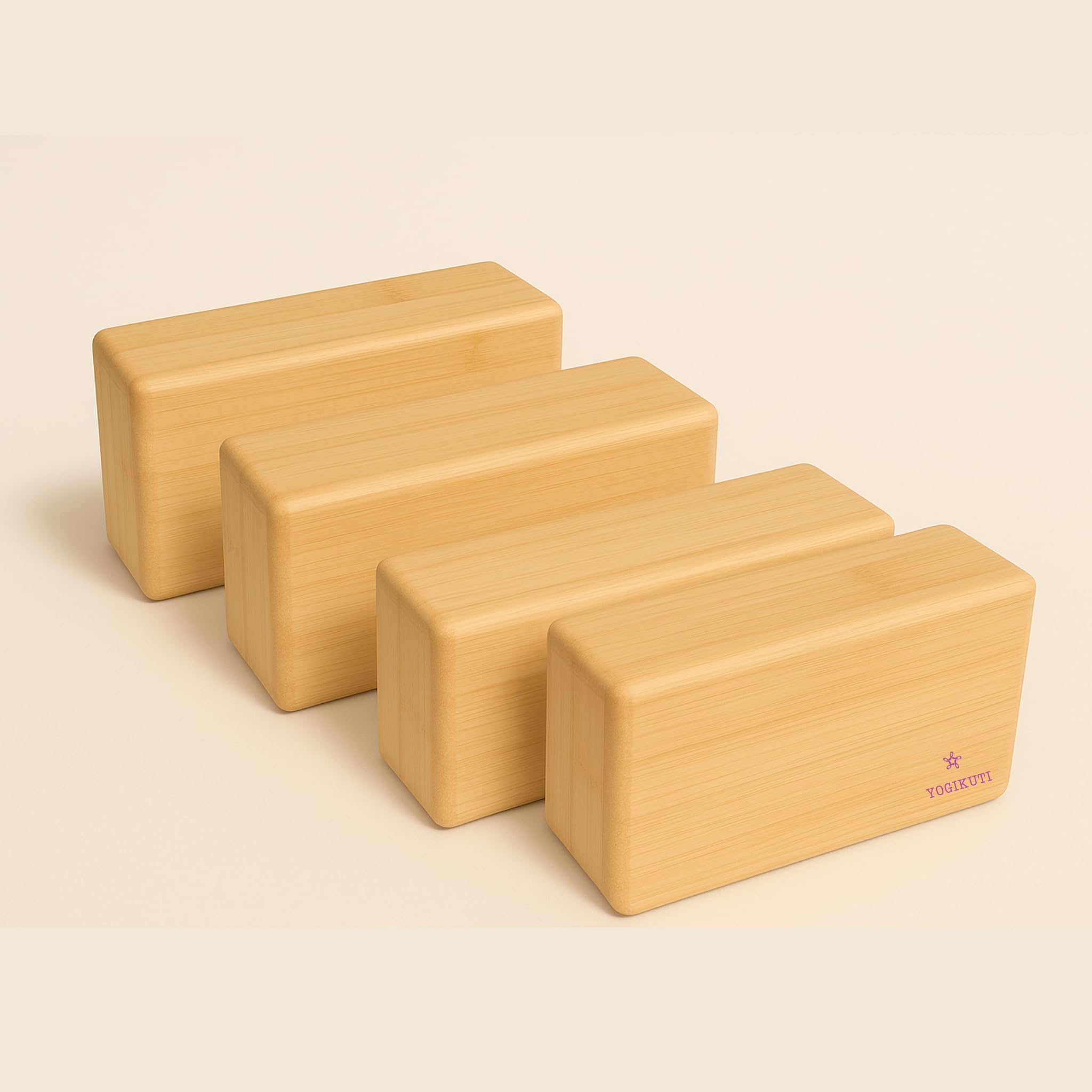Yogikuti Yoga-Block, Bambus, 4 Stück