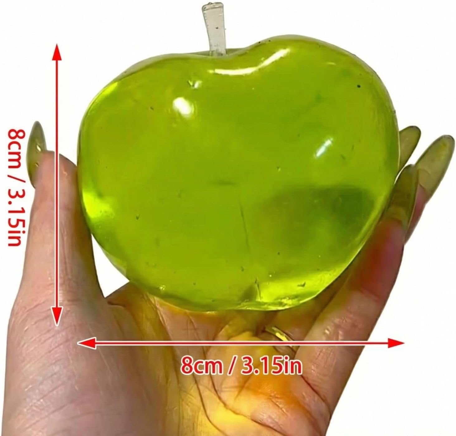 Fresh Green Apple Squeeze Toy, Irresistibly Soft Slow Rising Texture, Cute Glossy Finish Sensory Pal for Stress, Portable Desk Buddy for Work or School, Sweet Gift