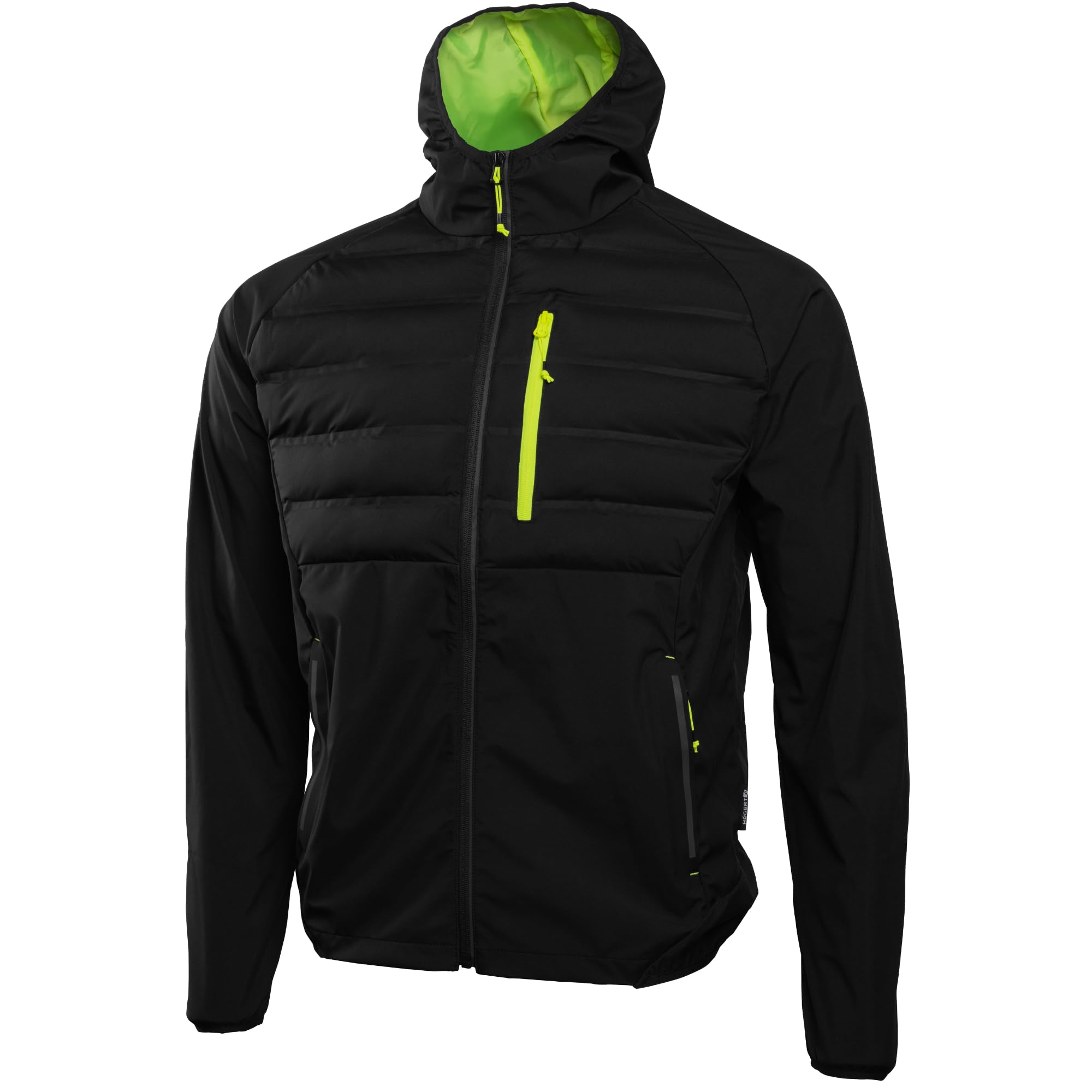 Högert Technik - Softshelljacke mit Kapuze JIM schwarz, Herren Arbeitsjacke Outdoorjacke mit Membran, wasserabweisend, atmungsaktiv, reflektierend