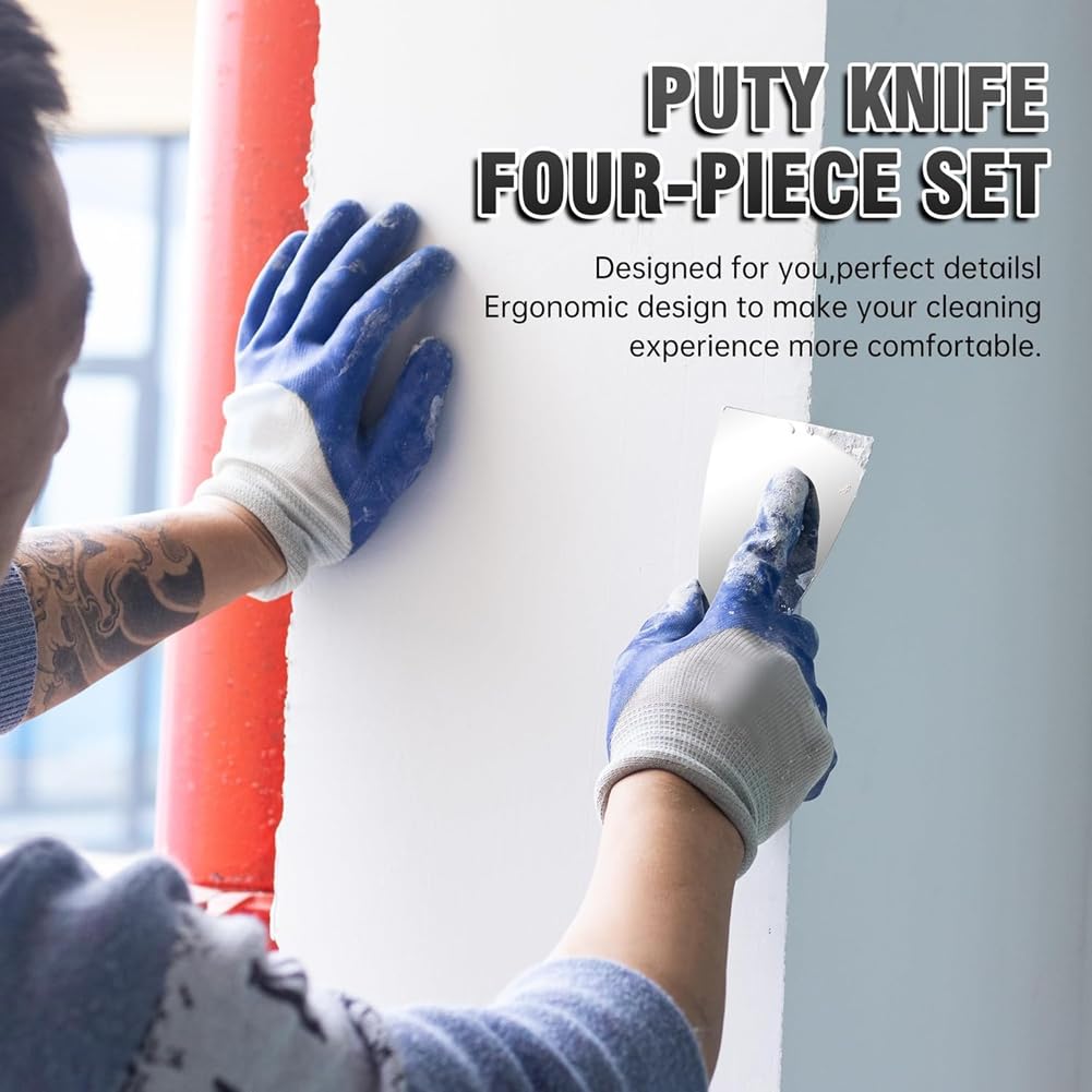 Ensemble de Couteaux de Mastic en Acier Inoxydable de 5pcs, 2 Pouces de 2 Pouces de 3 Pouces de 4 Pouces de 6 Pouces de 8 Pouces Spackle, Outil de Peinture de Papier Peint