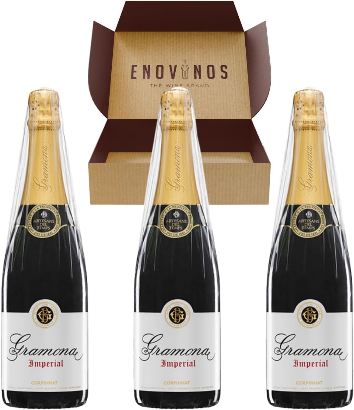 Pack 3 Cavas Gramona Imperial - x3 Botella de Cava Espumoso Gran Reserva de Corpinnat 75 cl - Mejor Selección ENOVINOS THE WINE BRAND