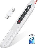 Vista 8 de Presentador inalámbrico con clicker de presentación remota para presentaciones de PowerPoint, RF 2.4GHz USB A y USB C Slide Clicker para Mac Laptop