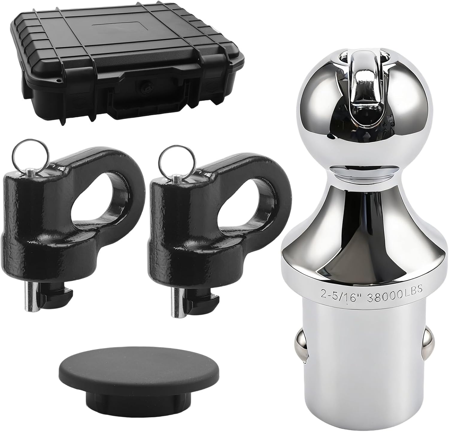 60692 Puck System Gooseneck Hitch Ball Kit w/Safety Chain Hooks Compatible with F250 F350 F450 Super Duty, Silverado 2500 3500HD, GMC Sierra 2500 3500HD, Nissan Titan XD, 2-5/16 inch Hitch Ball