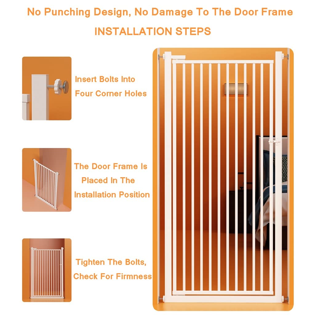 Cancello per animali domestici extra alto da 120 cm a 150 cm per cani e gatti, Cancello di sicurezza per bambini per porte/scale/corridoi, Cancello di sicurezza per interni con barriera crit