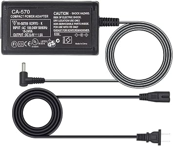 CA-570 AC Adapter Charger Compatible with Canon XA25,XA10,XA-20,XA30,HG20,XH-A1,XA-30,Vixia HF100, XA11,HF G20,Vixia HG21,Vixia HFM31, Vixia HF G20,FS200,FS3000,ZR60,HV30,HV20,HV20A,HV40