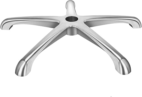 Kaleurrier Base de taburete para silla, piezas de repuesto para silla de oficina, base de aluminio resistente reforzado de 5 patas, resistente que