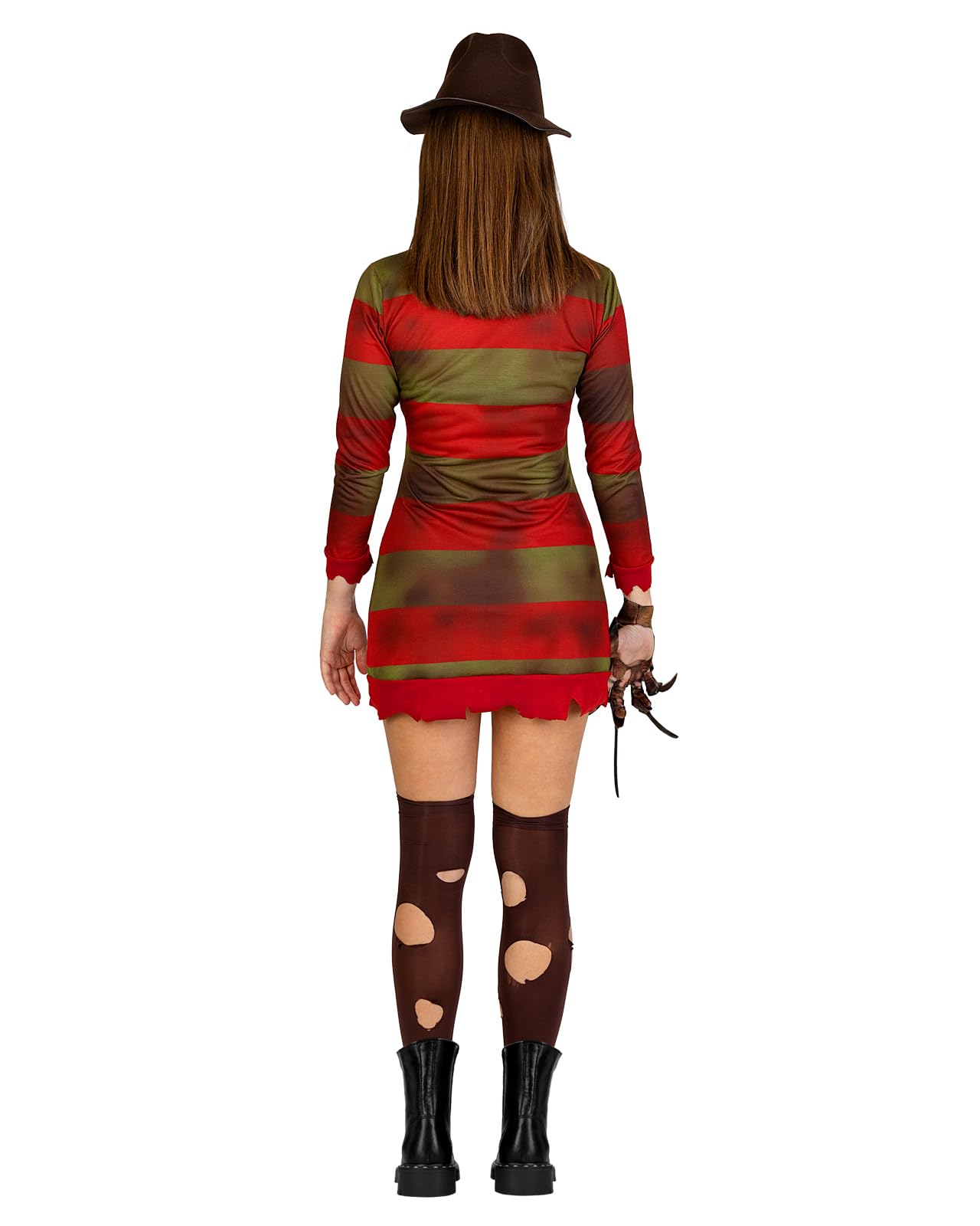 Funidelia Disfraz Oficial de Freddy Krueger con sombrero - Pesadilla en Elm Street para mujer, Vestido y calcetines - Traje para adultos para fiestas, Carnaval y Halloween - Talla XL