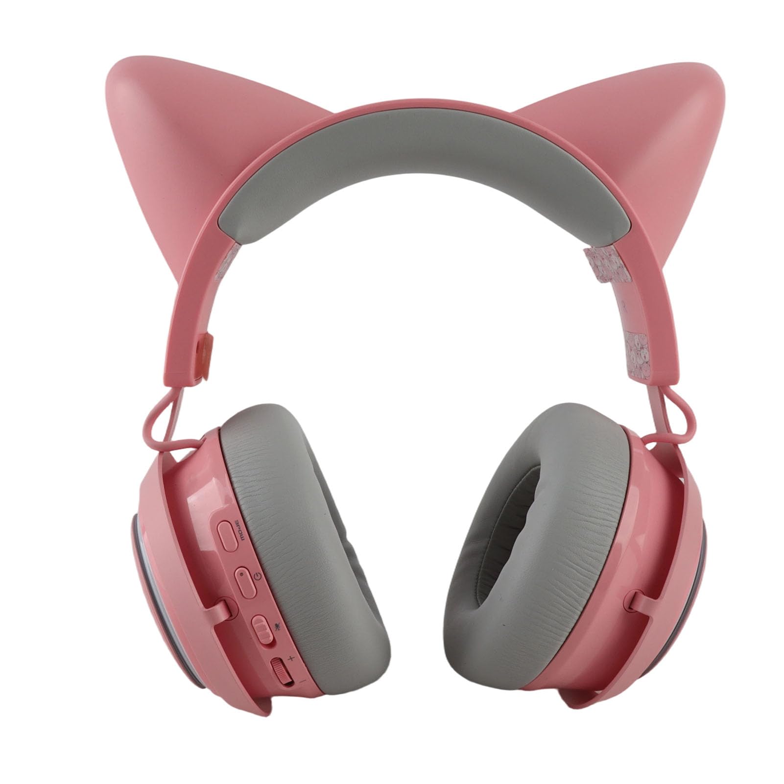 Cuffie da Gioco Cat Ear Cuffie Bluetooth Wireless con Luce RGB con Microfono Ruotabile a 120 Gradi per PC e Laptop (PINK)