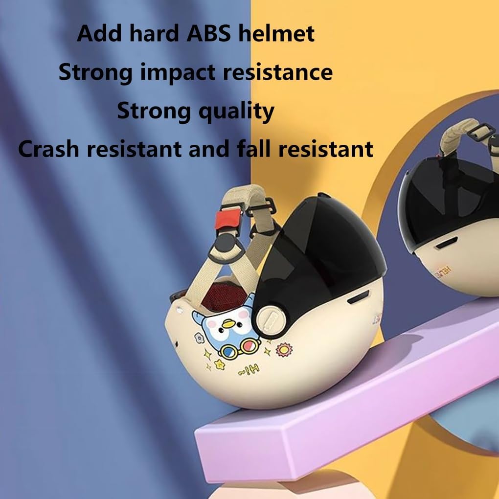 Retro Kids Cat Ears Open Face Children's Motorcycle Half Helmet Vintage Lightweight Motocross Go-Kart Motorbike Helmet for Scooter Moped Cruiser Chopper V DOT Approved with Visor