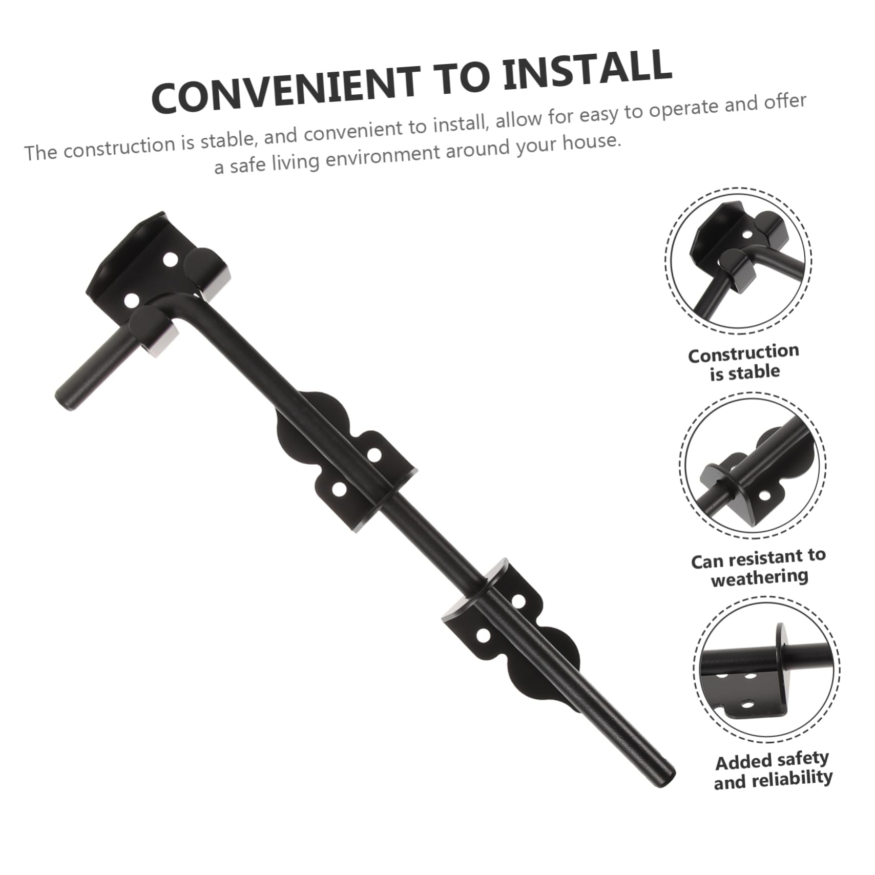 SHINEOFI Türsicherheitsriegel aus Eisen mit F-form 30cm Bodenriegel für Holzzäune und Türen Schwarz Erhöhte Haltbarkeit und Einfache Montage für Wohnbereiche und Landwirtschaftliche