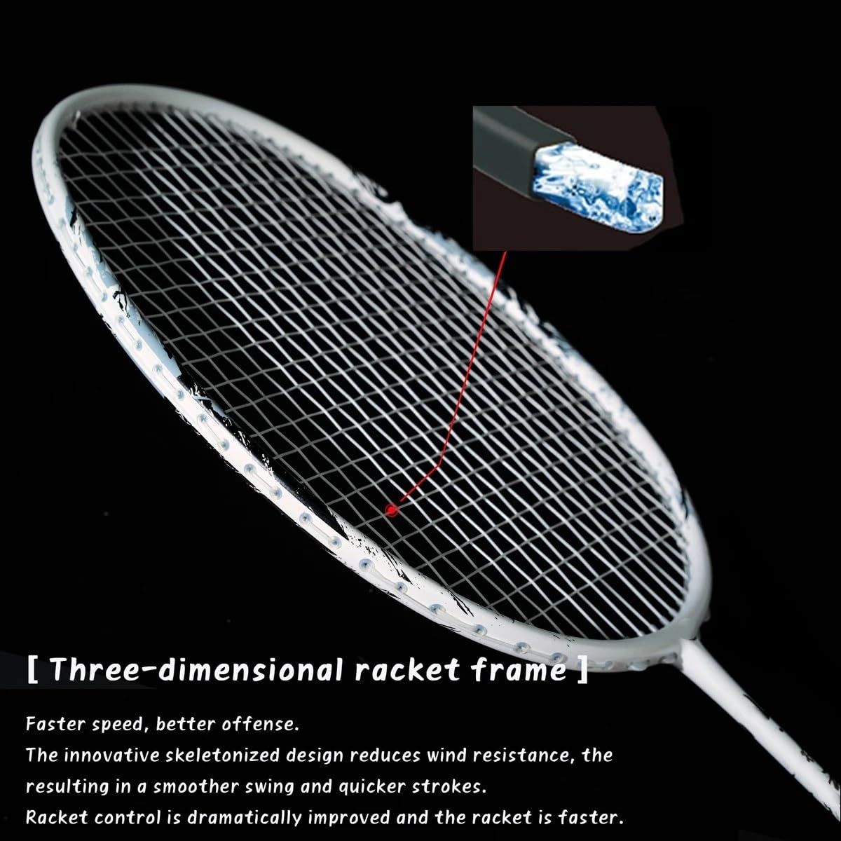 Badminton Set Racchetta da Badminton Ultraleggera in Fibra di Carbonio Max 32 libbre con Corda e Borsa
