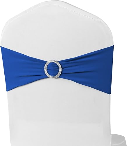 Paquete de 100 bandas de elastano para sillas de color oro rosa, lazos de elastano con hebillas deslizantes elásticas para bodas, fiestas,