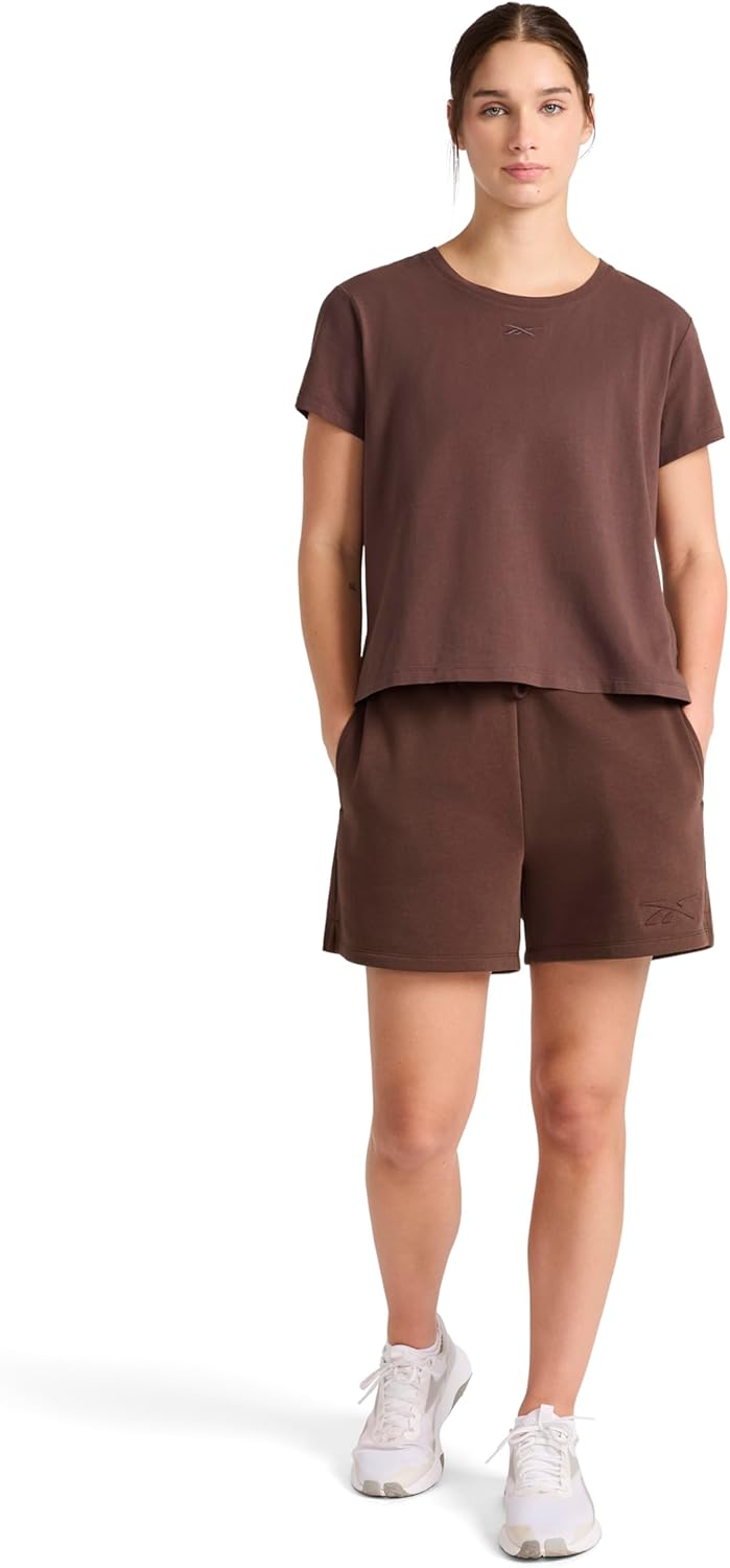 Reebok Womens Embroidery Hit Graphic Crewneck T-Shirt, Standard Fit, Lightweight Stretch Cotton Fabric - Image 3