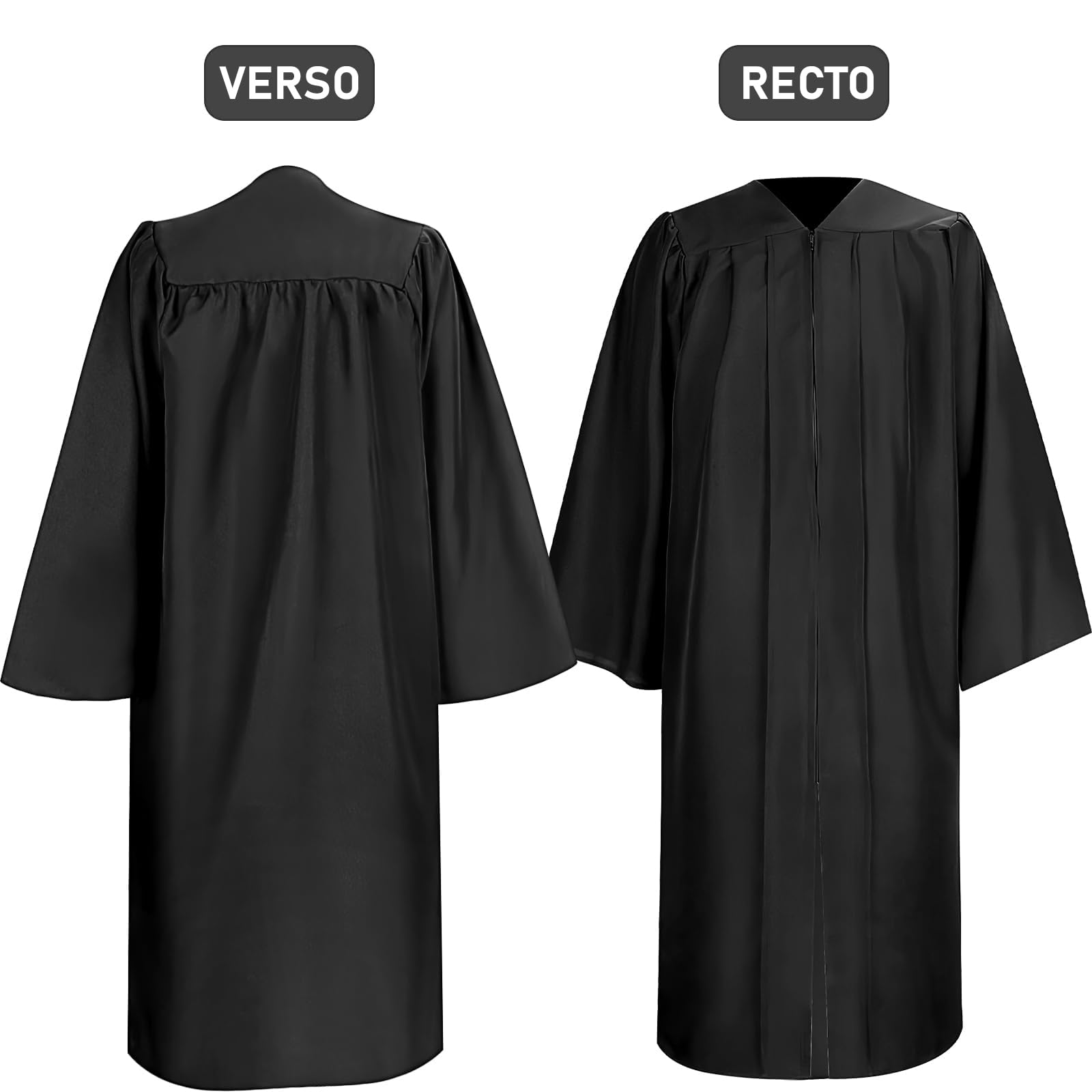 Costume de Juge Adulte 5 Pièces, Robe Noire, Perruque Blanche et Marteau