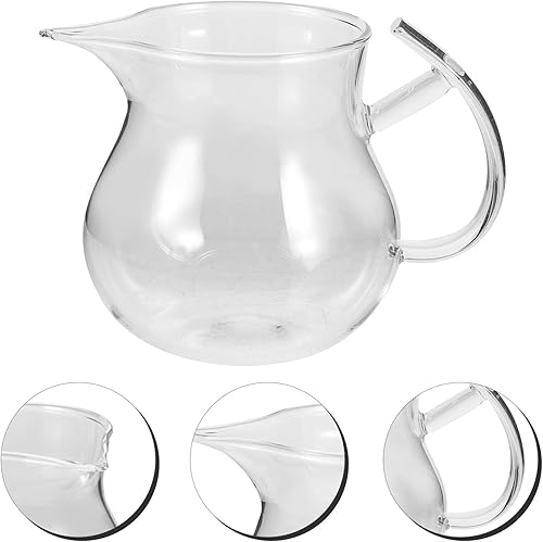 Miniatura 3 de Taza de café de vidrio transparente con asa, taza de café con asa, jarra de crema de leche de 12 onzas, jarra de vidrio para servir jarra, vertedor