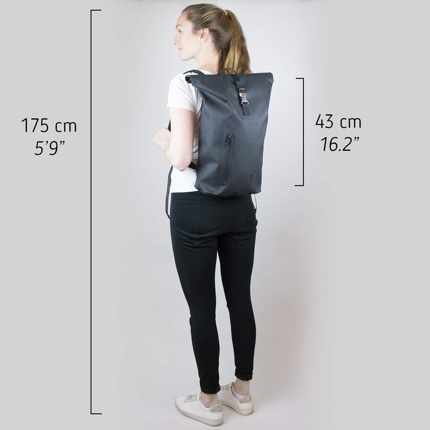 The Friendly Swede Berthåga Rolltop Backpack 13 Inch Laptop - Urban Lightweight防水背包 - Dettaglio