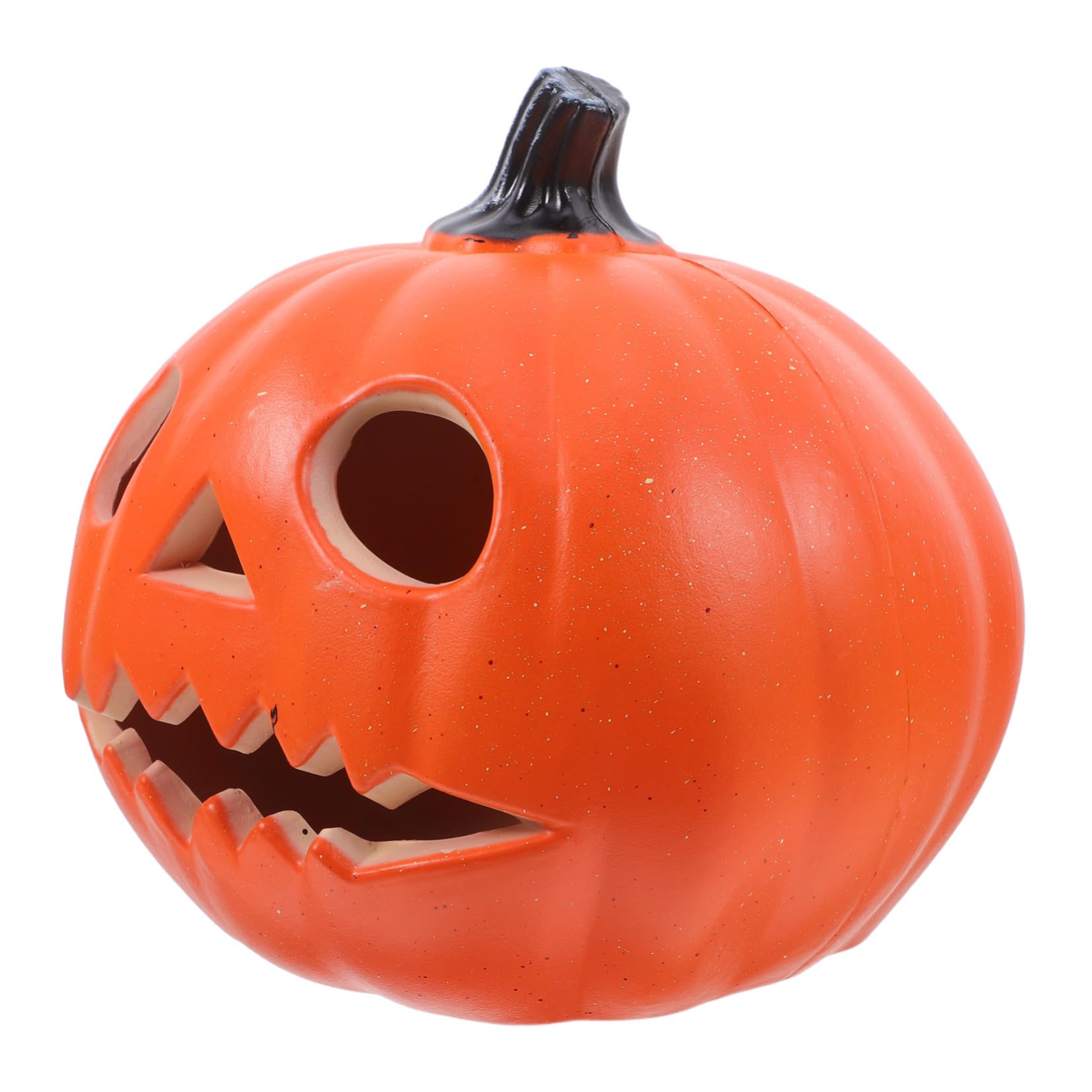 Cabilock Spooky Pumpkin Lantern with Battery Operated Light Weather Resistant Decorative Halloween for Indoor and Outdoor Use Hollow Design for Parties and Fall Celebrations