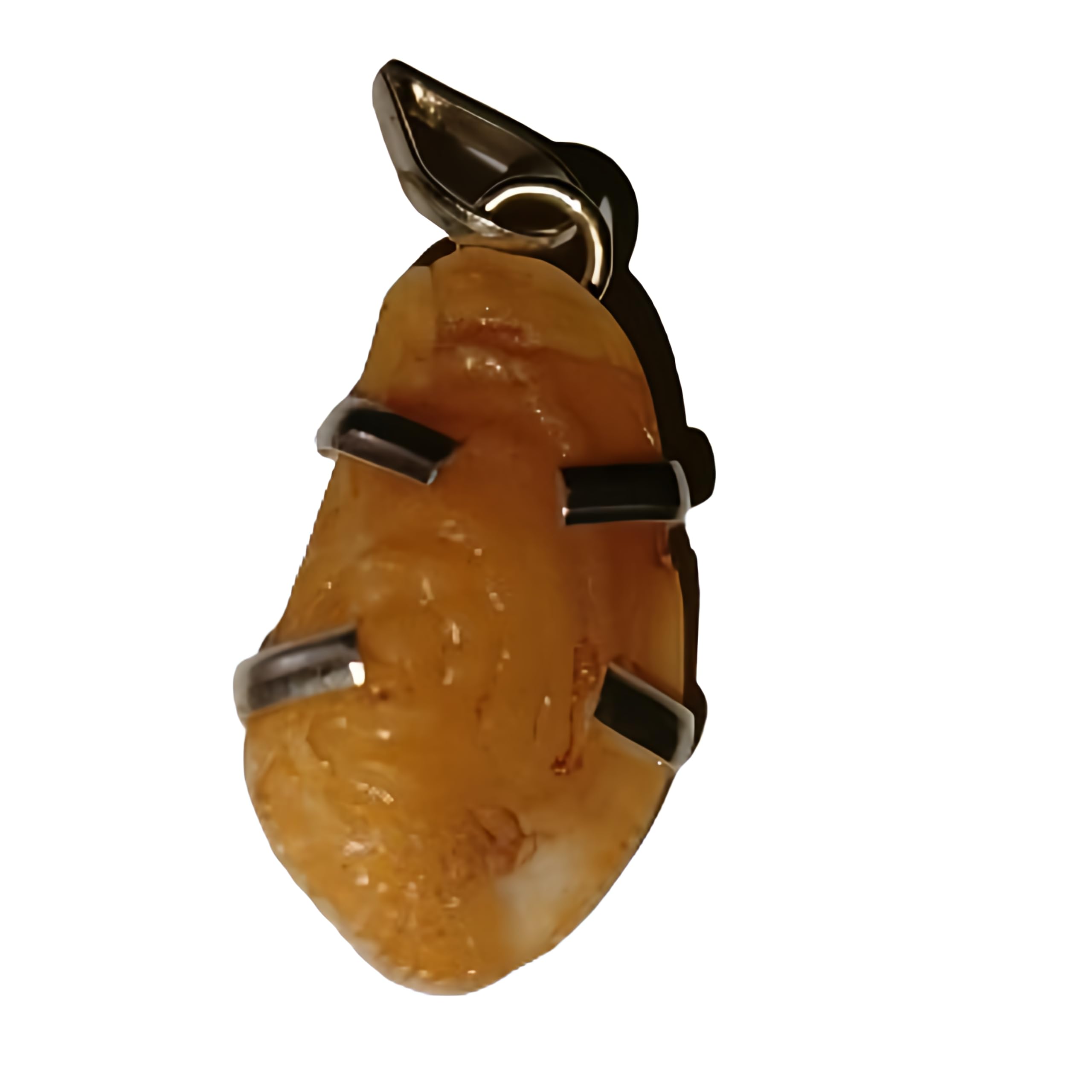 Natural Shukra Mani Stone Pendant Steel Chain, Lab Certified Stone For Men & Women, Colo - Brown, Money, Confidence and Attraction-image-26